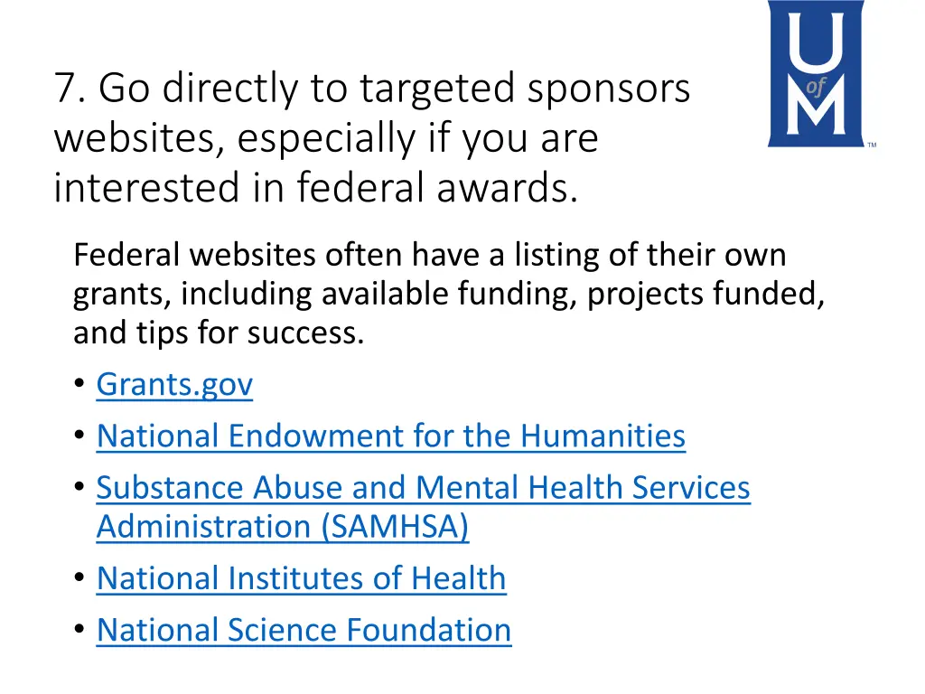 7 go directly to targeted sponsors websites
