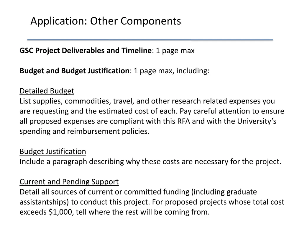 application other components