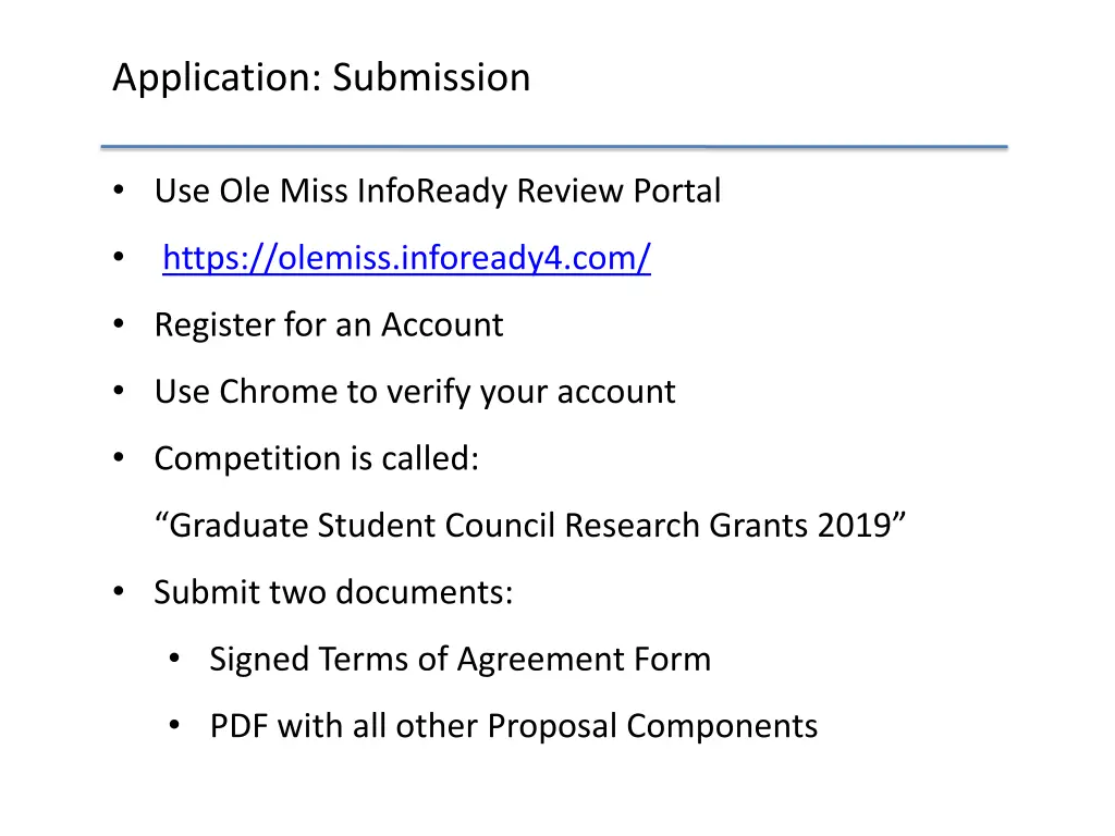 application submission