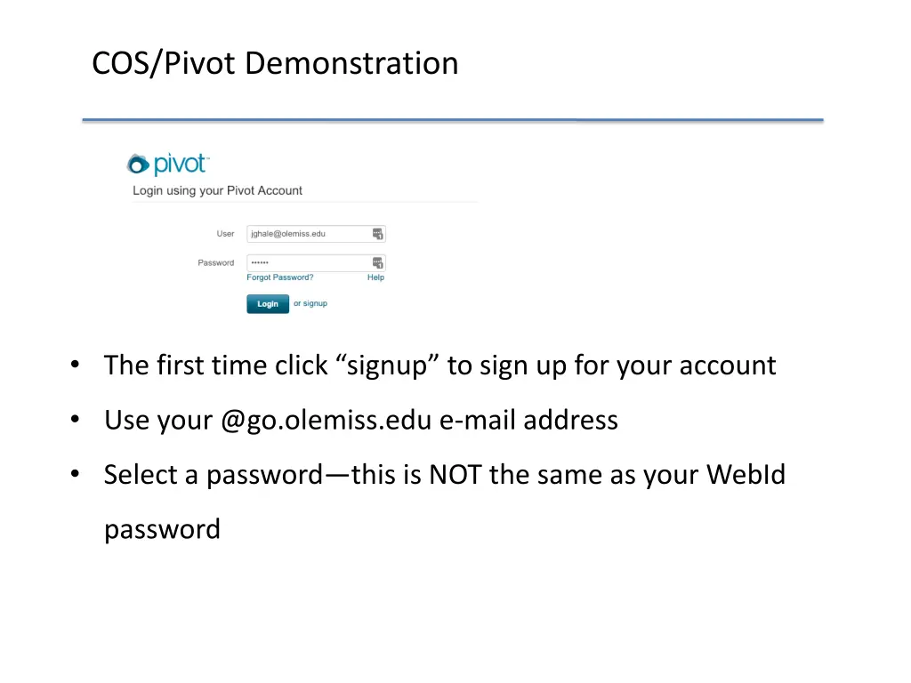 cos pivot demonstration 1