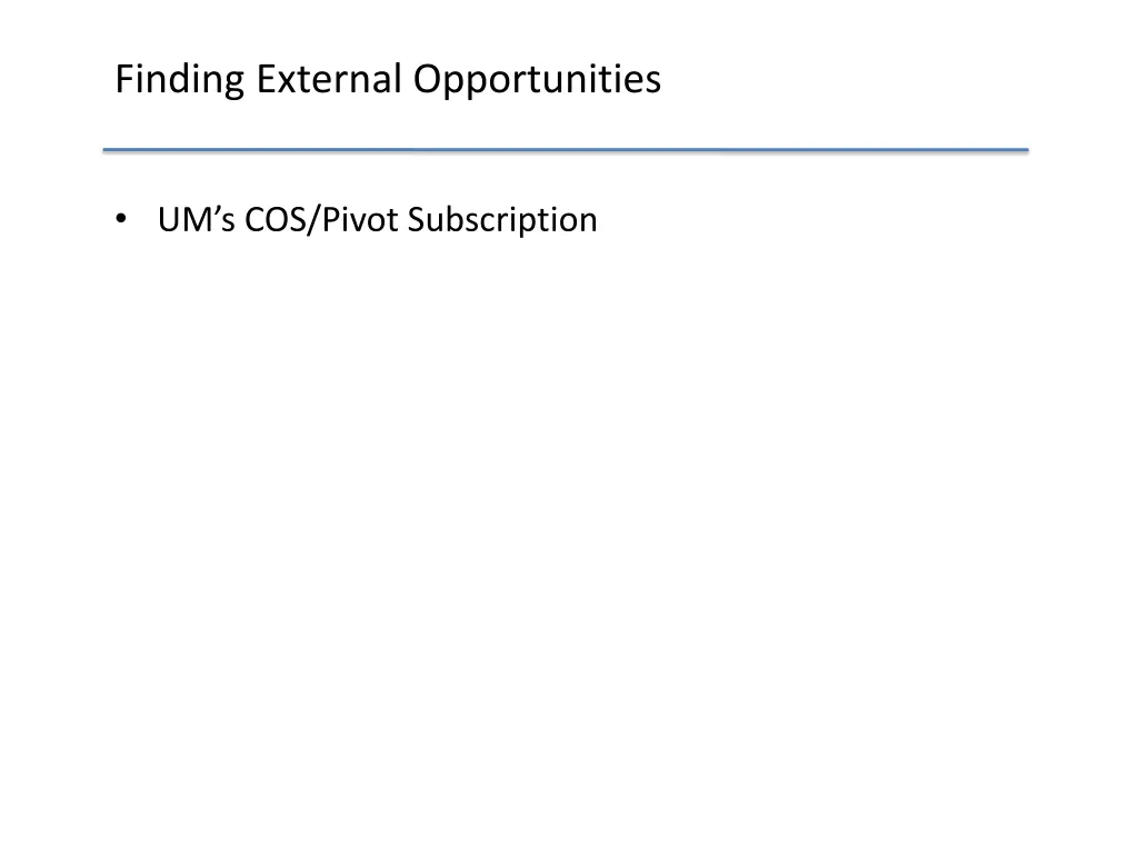 finding external opportunities