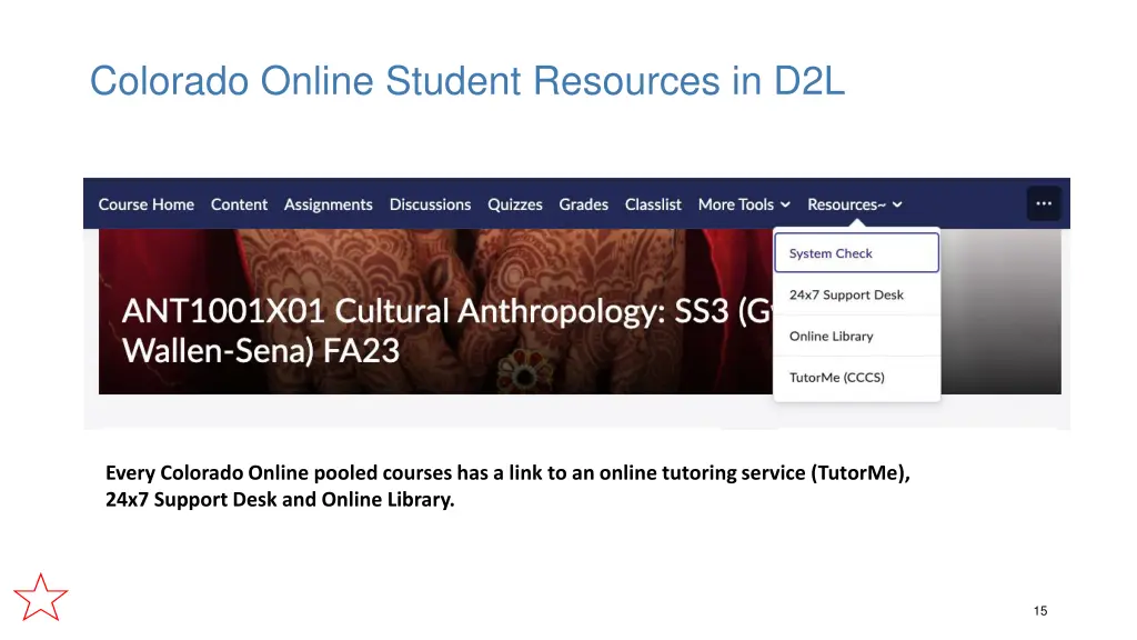 colorado online student resources in d2l