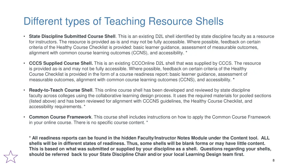 different types of teaching resource shells