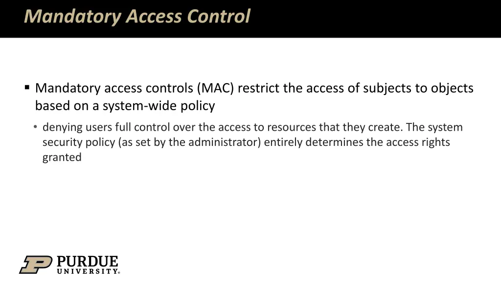 mandatory access control