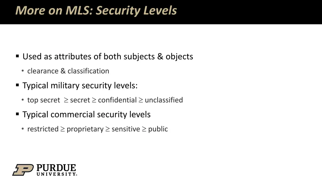 more on mls security levels
