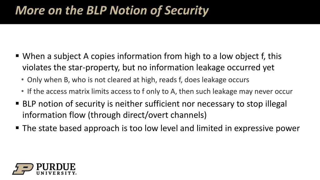 more on the blp notion of security