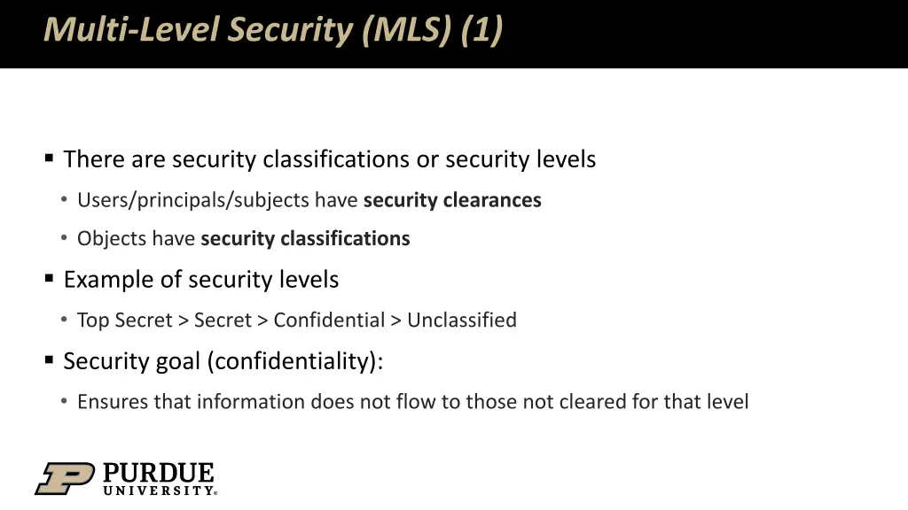 multi level security mls 1
