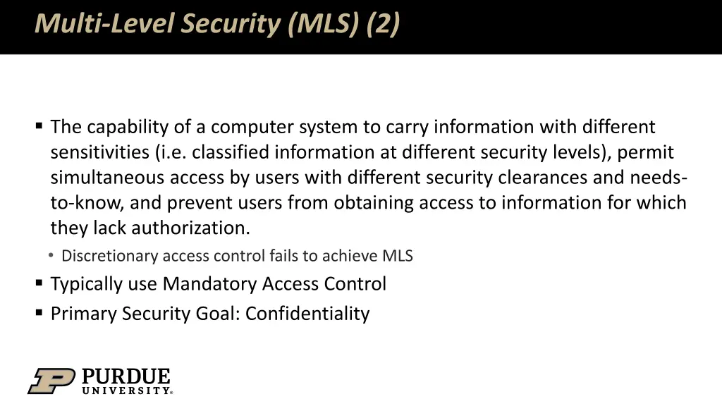multi level security mls 2