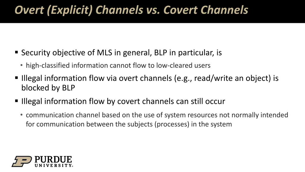 overt explicit channels vs covert channels
