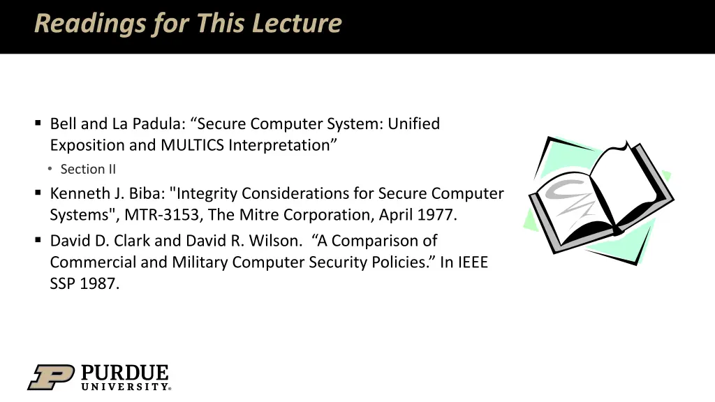 readings for this lecture