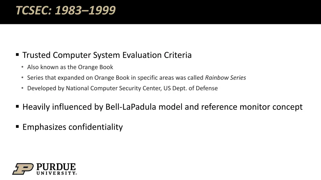 tcsec 1983 1999