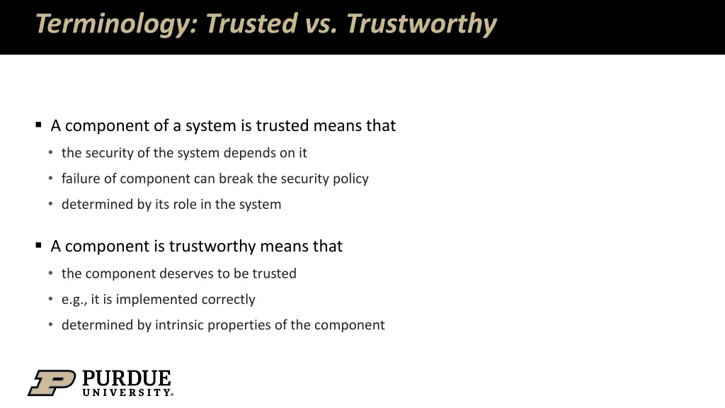 terminology trusted vs trustworthy