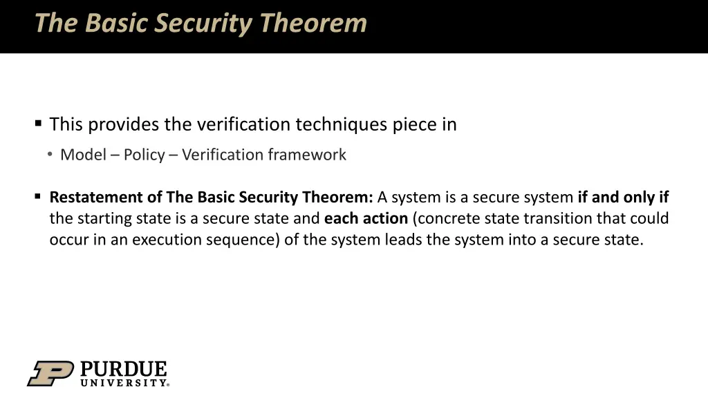 the basic security theorem