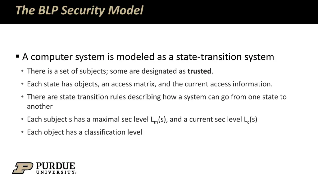 the blp security model