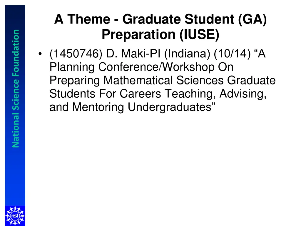 a theme graduate student ga preparation iuse
