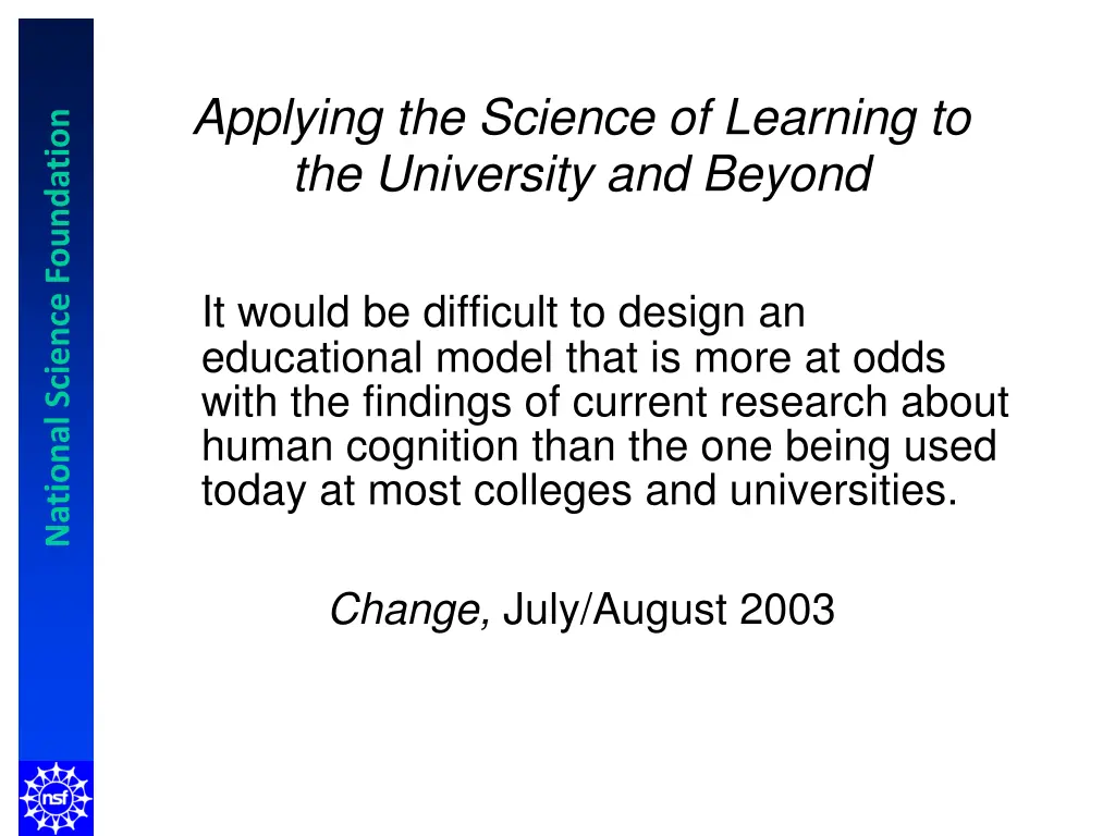 applying the science of learning