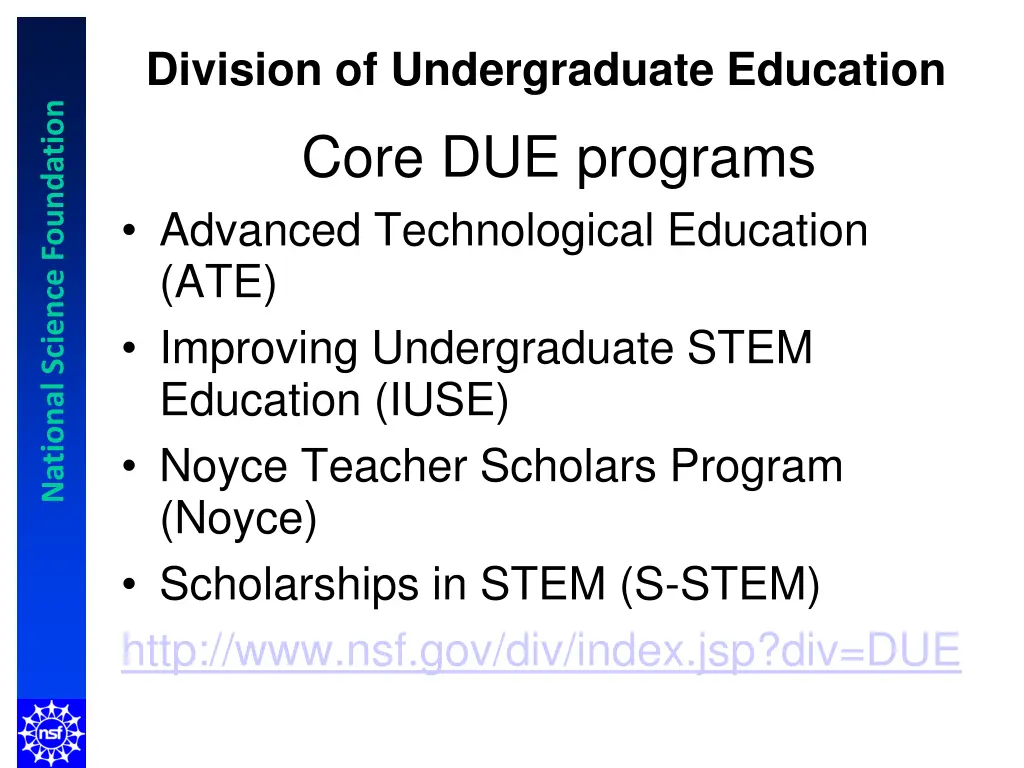 division of undergraduate education core