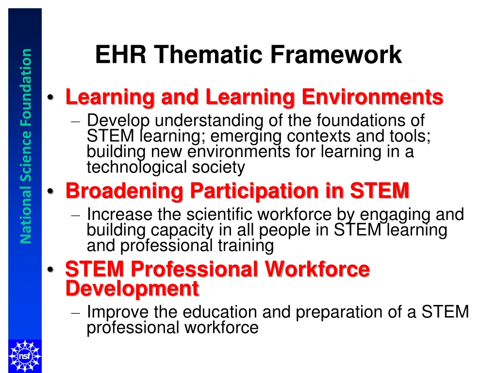 ehr thematic framework