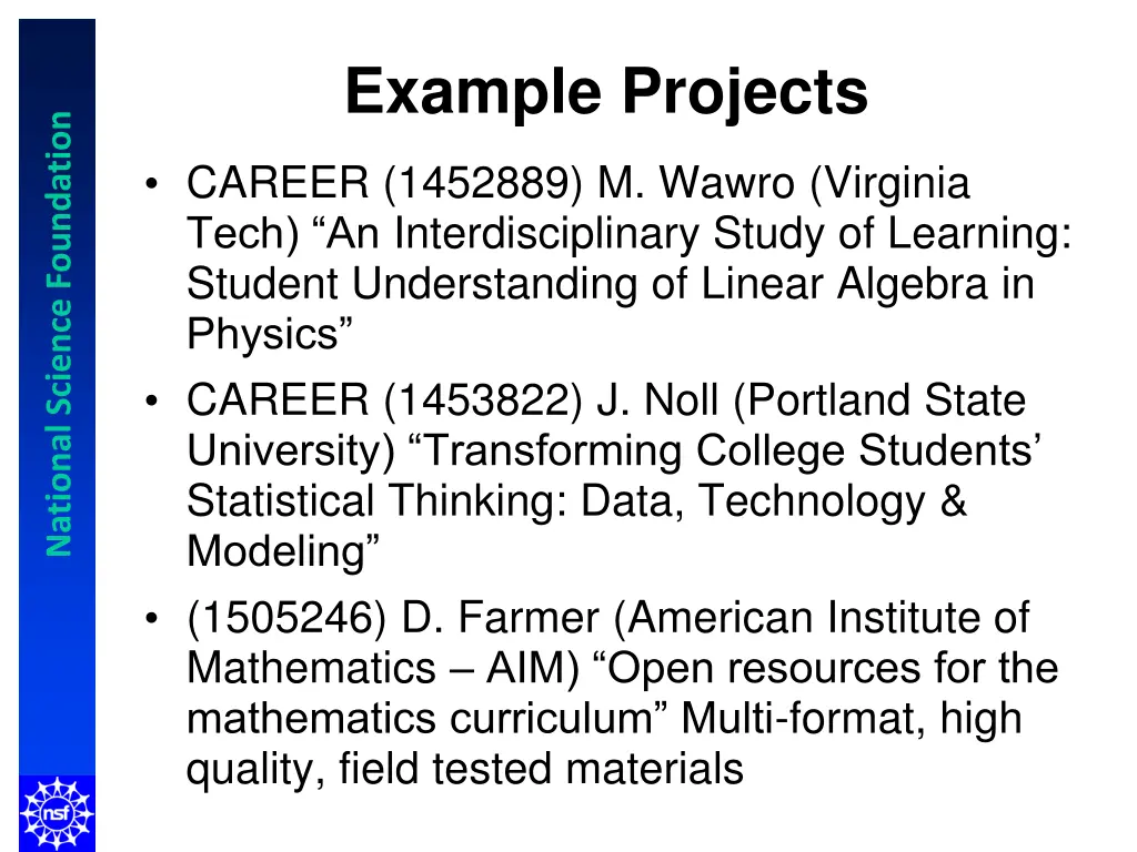 example projects