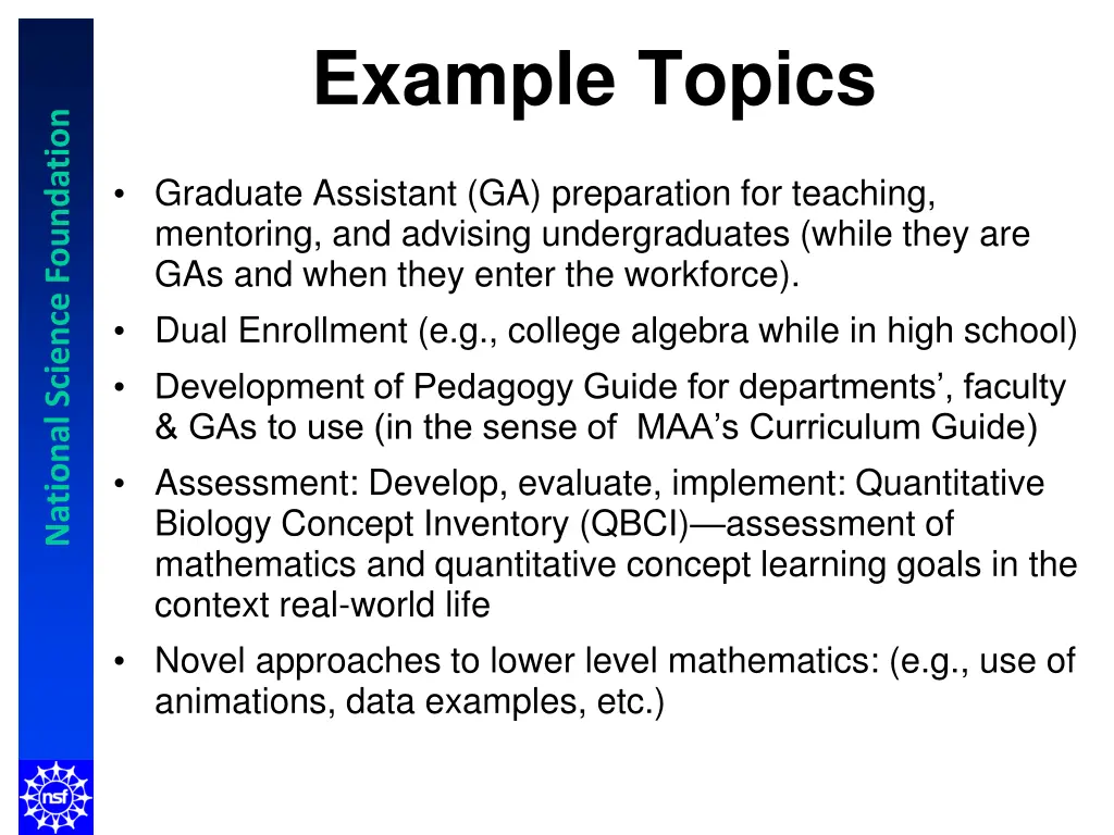 example topics