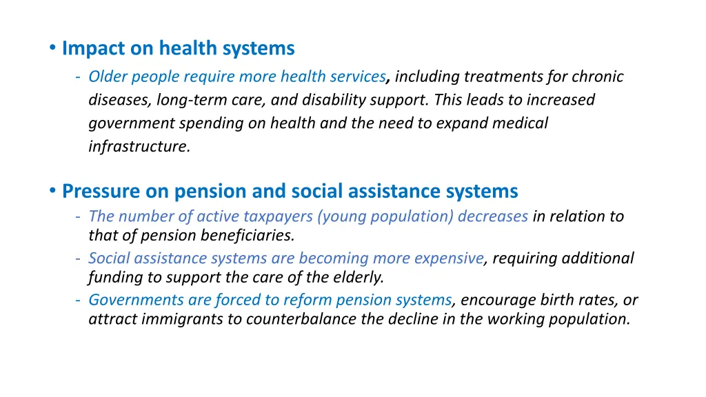 impact on health systems older people require