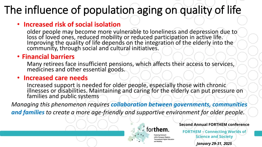 the influence of population aging on quality