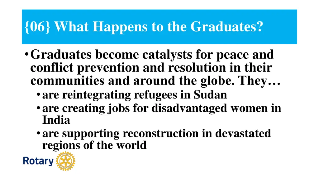 06 what happens to the graduates