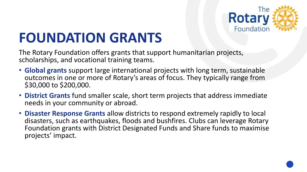 foundation grants the rotary foundation offers