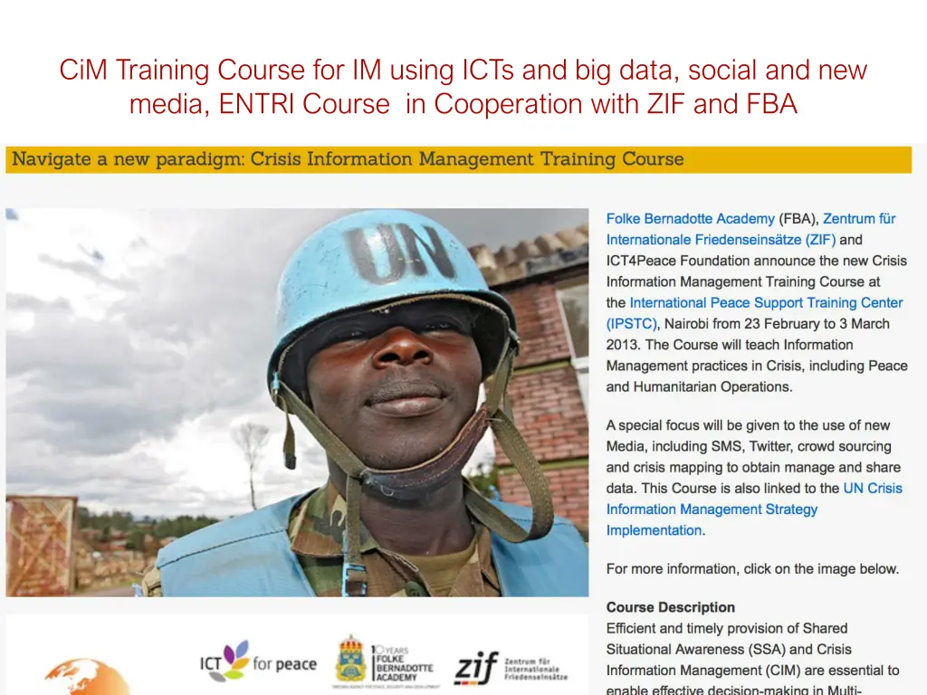 cim training course for im using icts