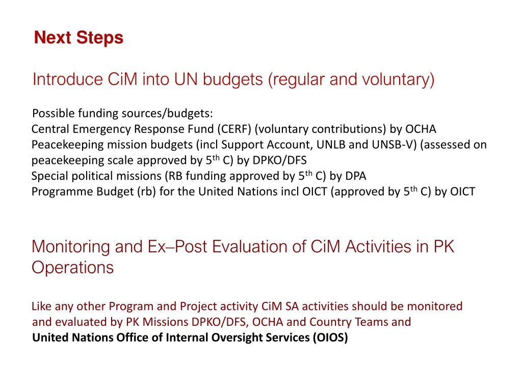 next steps
