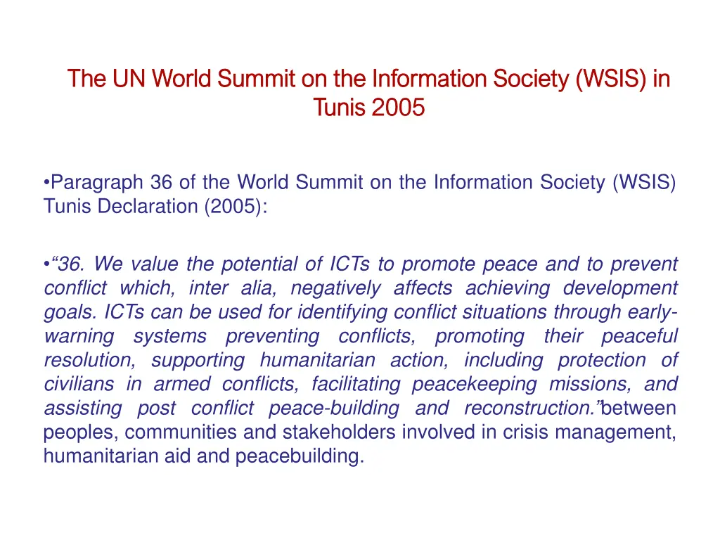 the un world summit on the information society