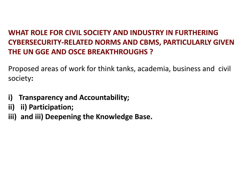 what role for civil society and industry