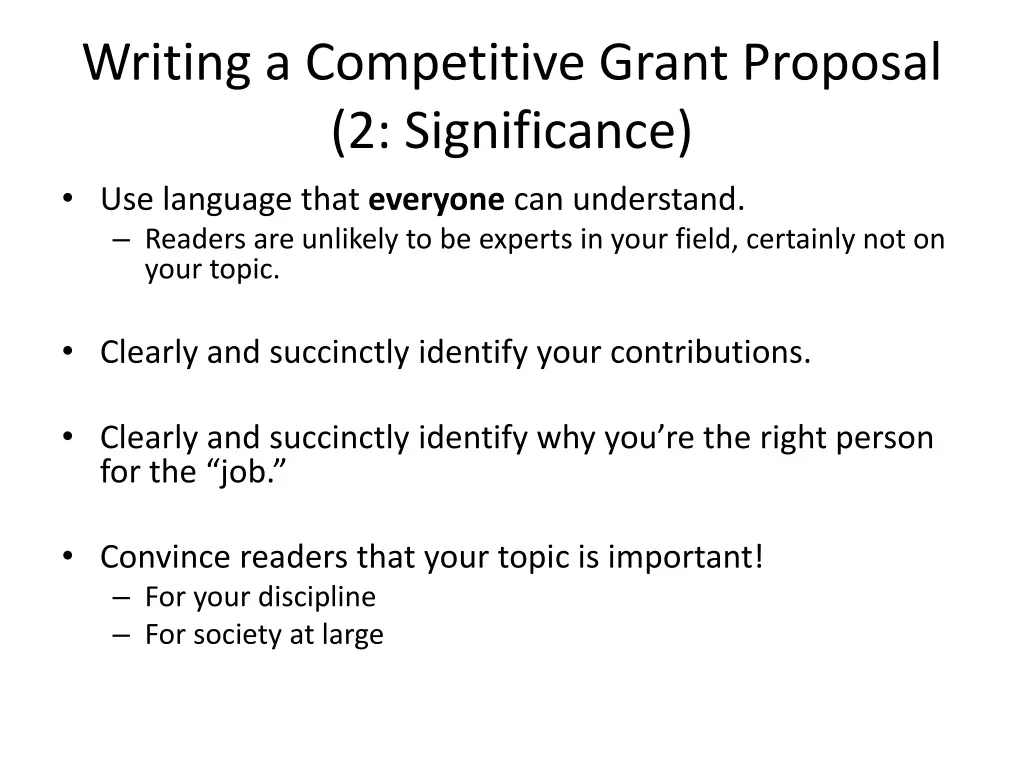 writing a competitive grant proposal