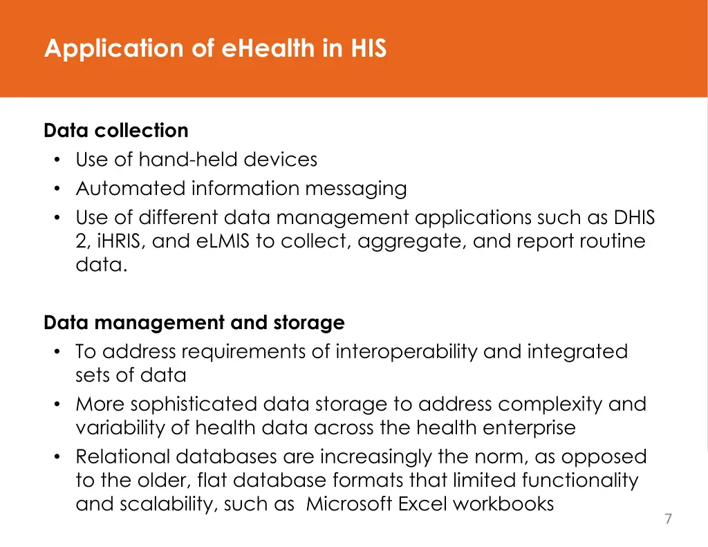 application of ehealth in his
