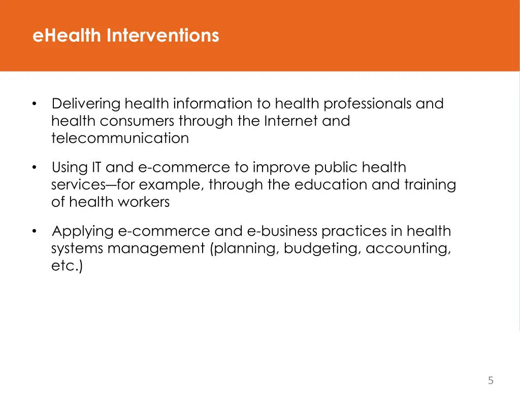 ehealth interventions