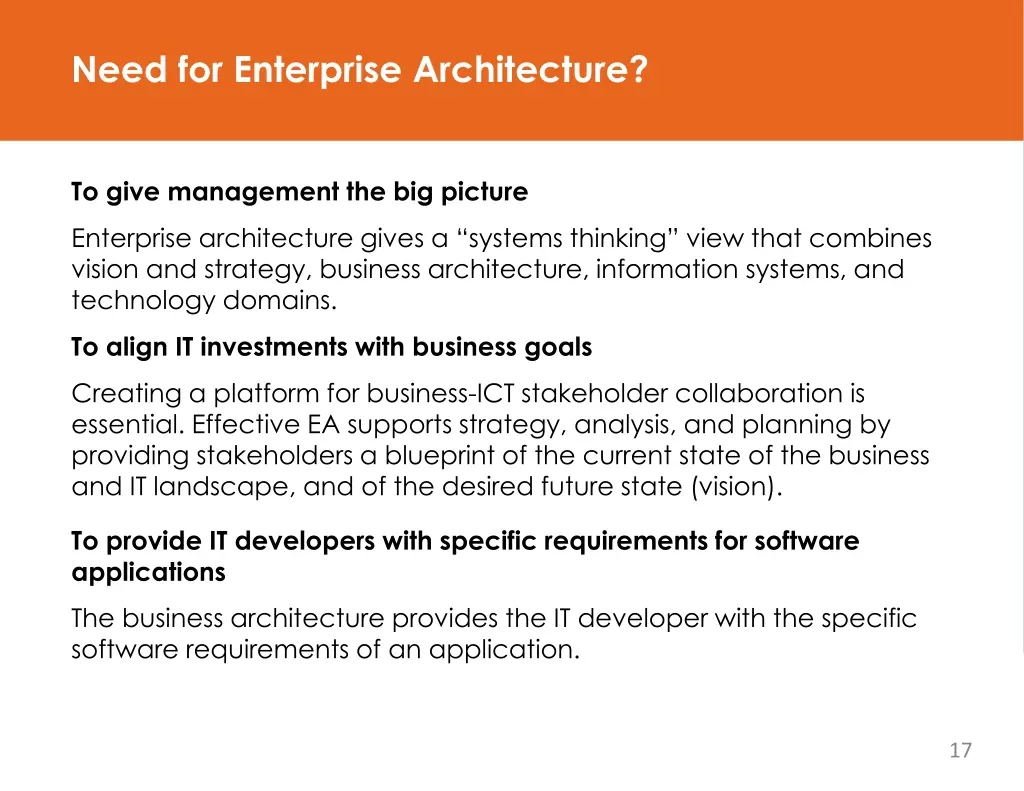 need for enterprise architecture