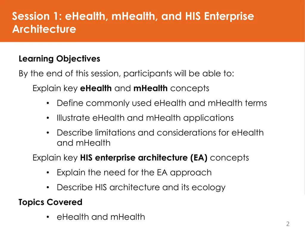 session 1 ehealth mhealth and his enterprise