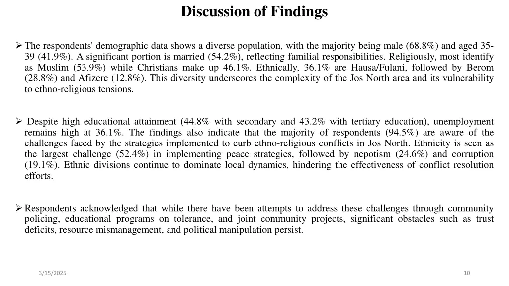 discussion of findings