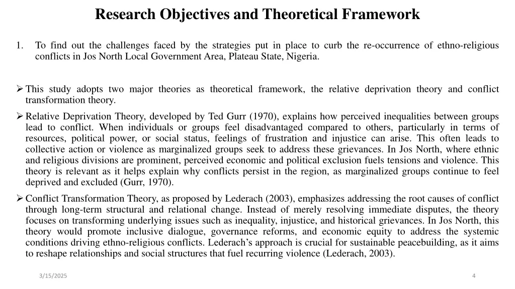 research objectives and theoretical framework