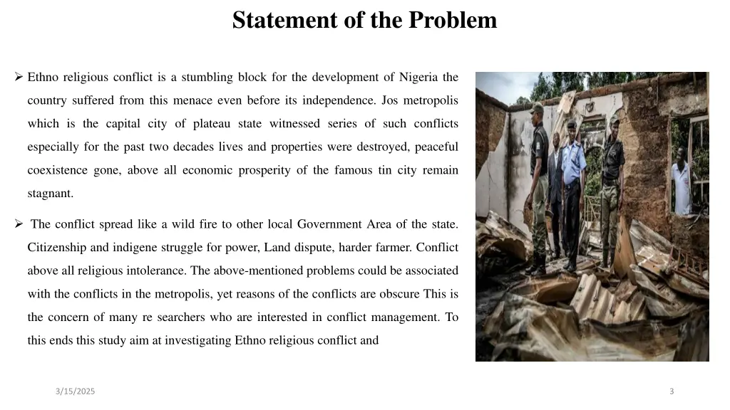 statement of the problem