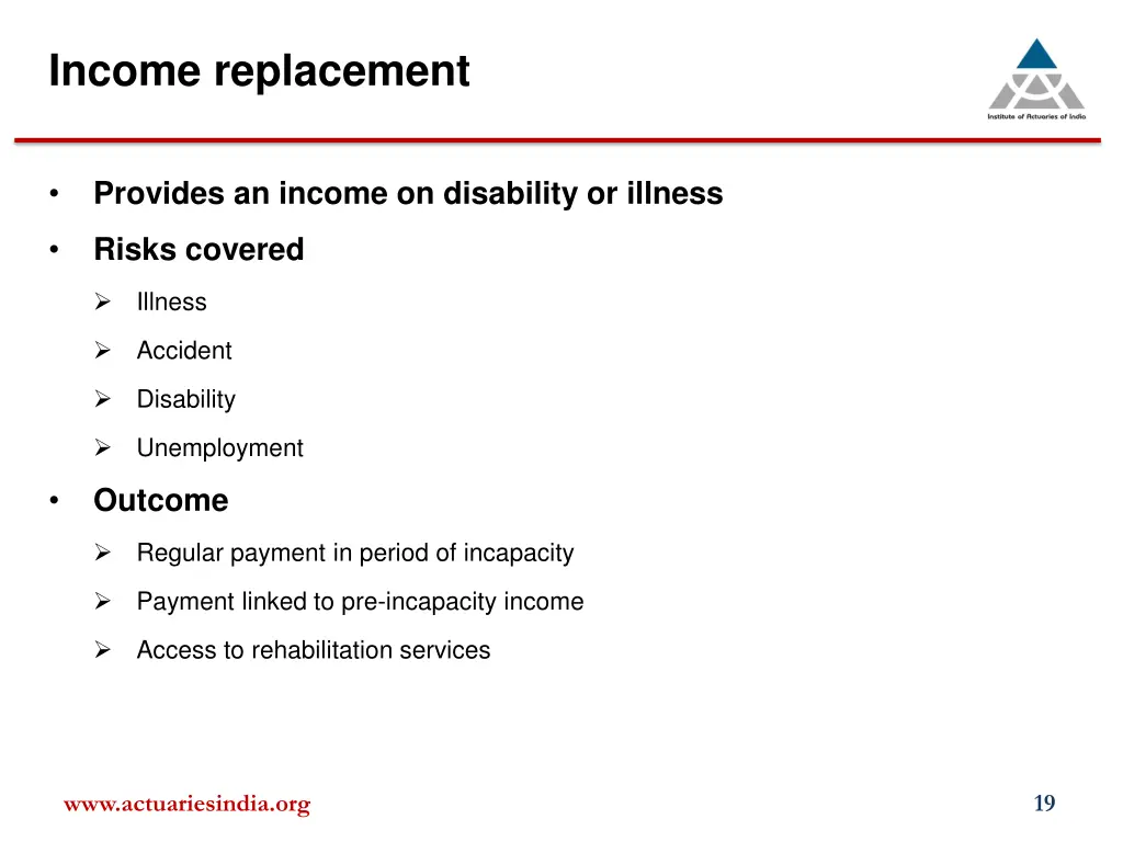 income replacement