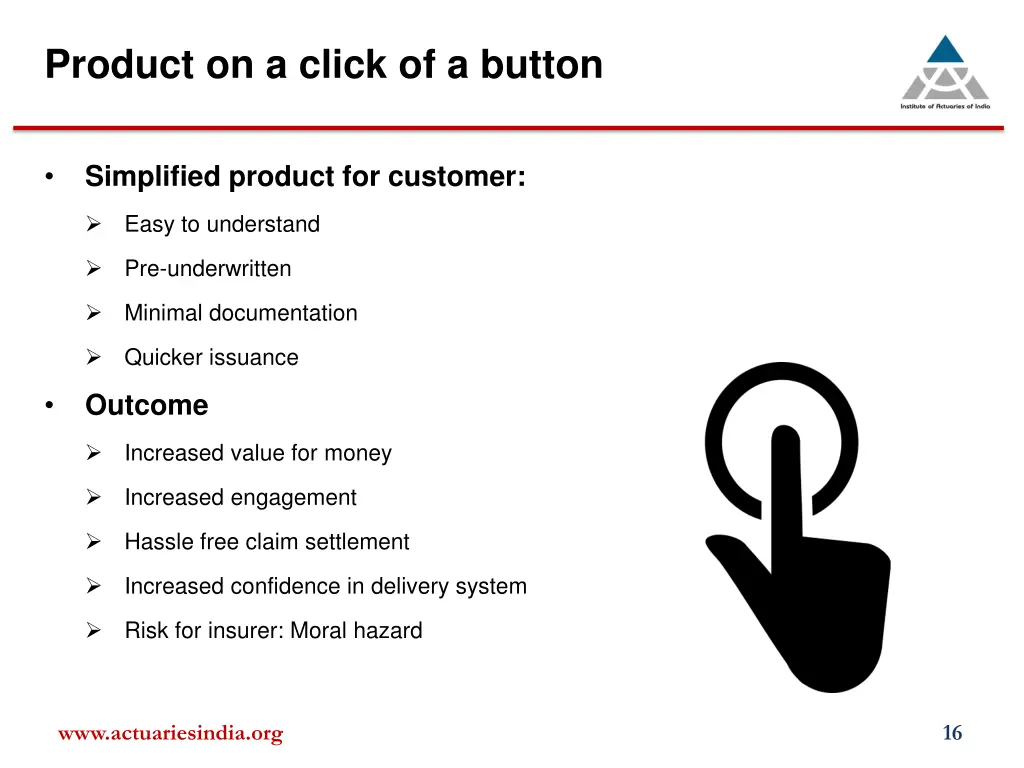 product on a click of a button