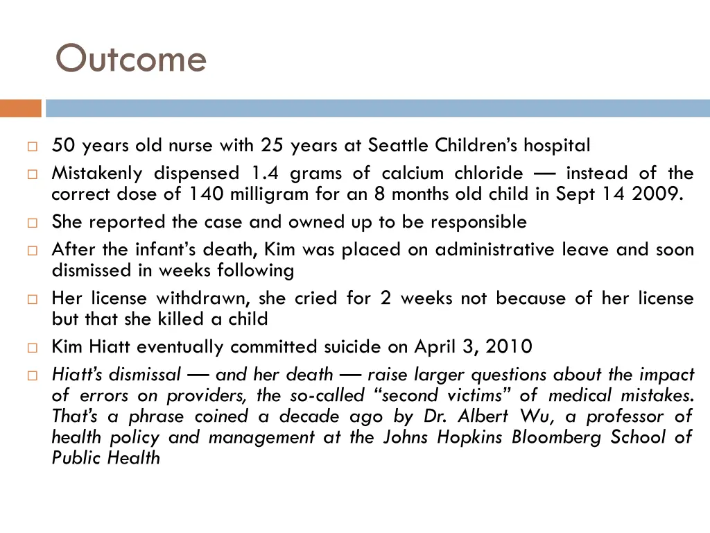 outcome