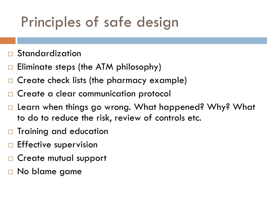 principles of safe design