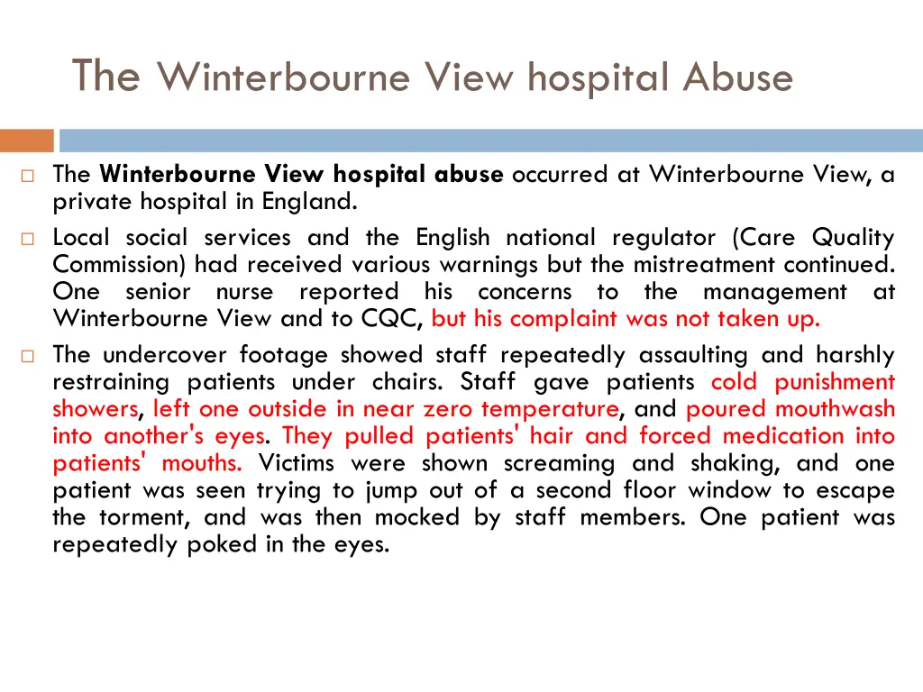 the winterbourne view hospital abuse