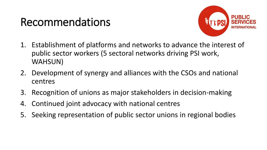 recommendations recommendations