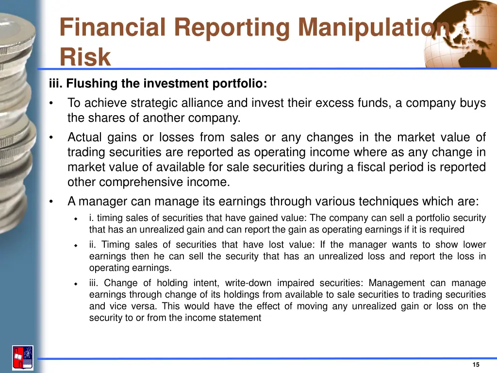 financial reporting manipulation risk 2