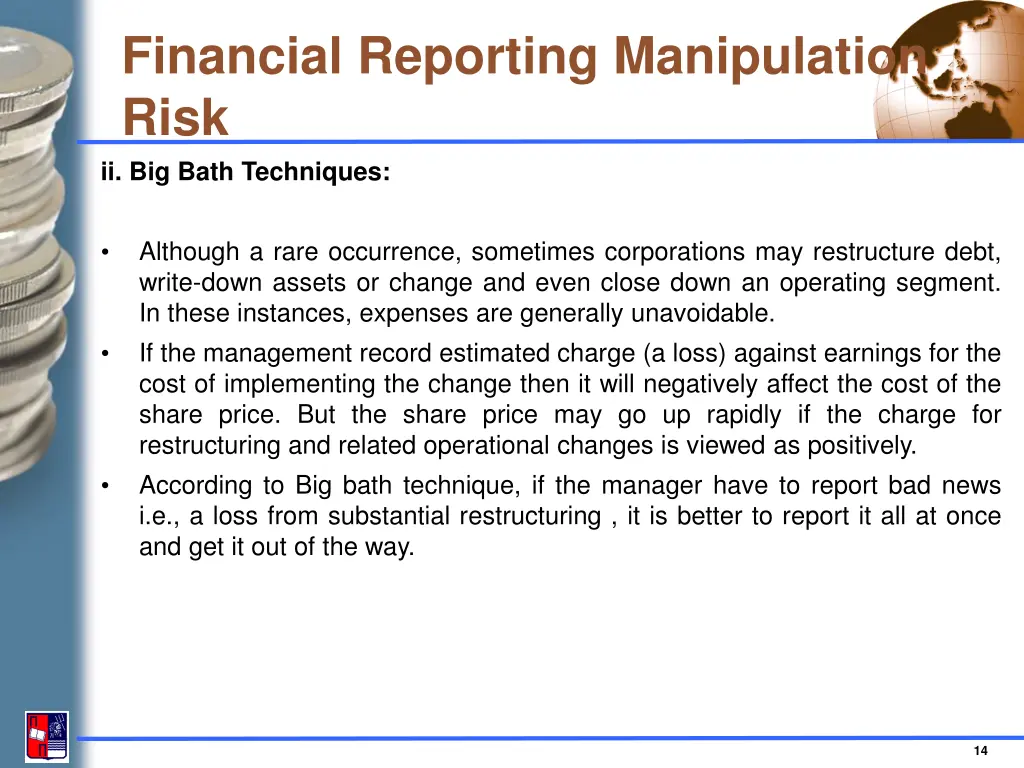 financial reporting manipulation risk ii big bath
