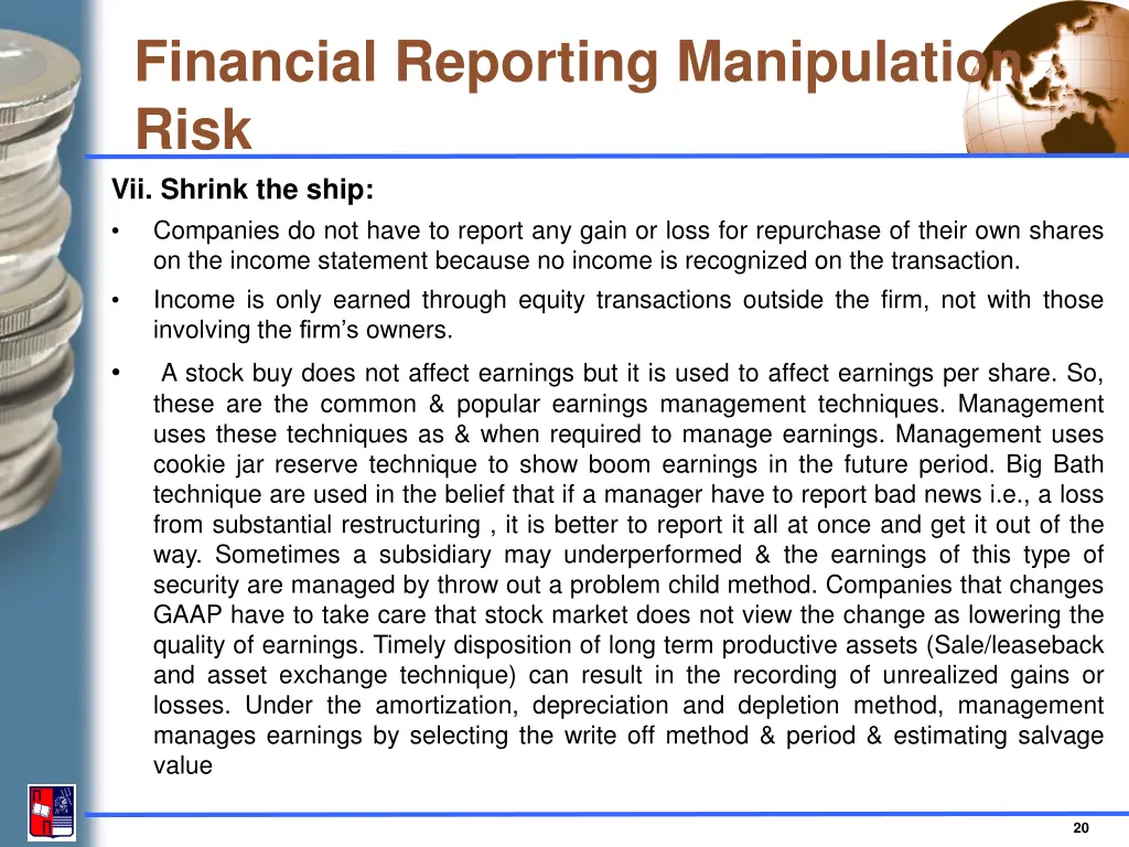 financial reporting manipulation risk vii shrink