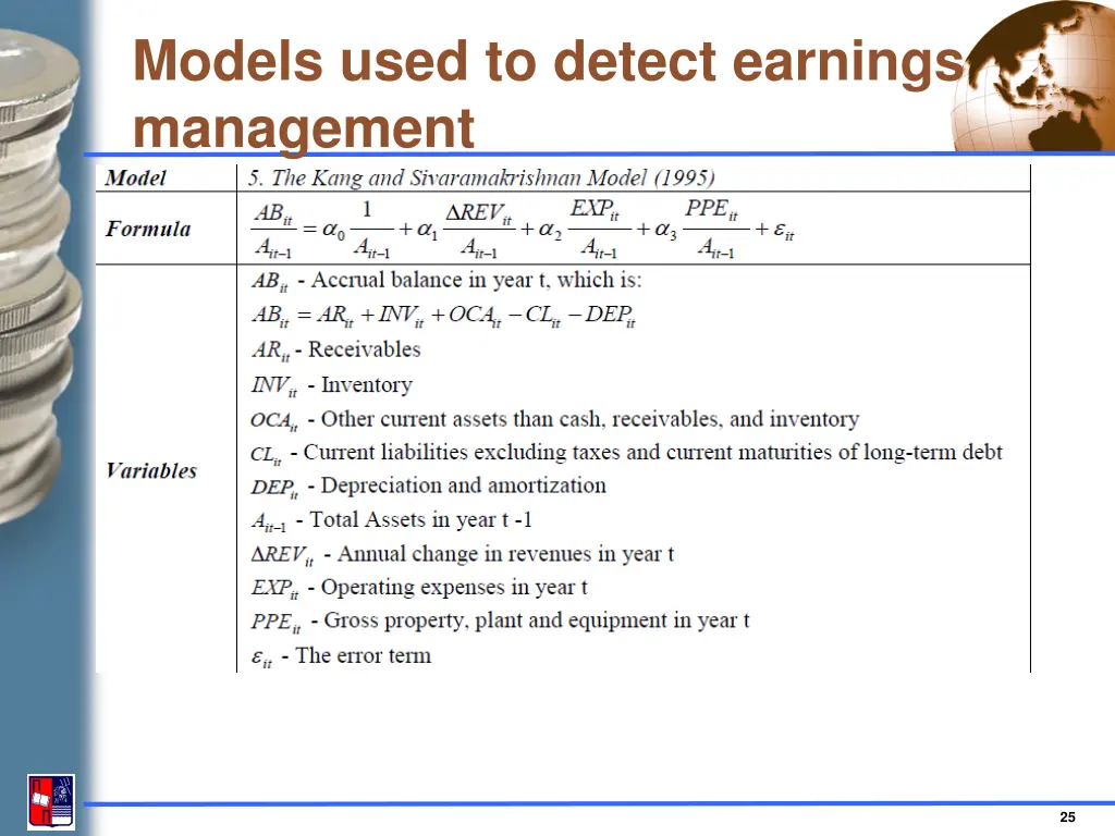 models used to detect earnings management 3